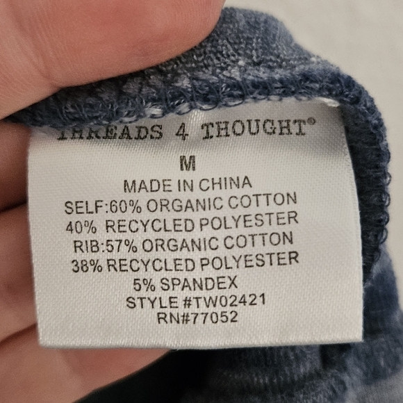 NWT Threads 4 Thought hoodie zip up size medium - Picture 9 of 16